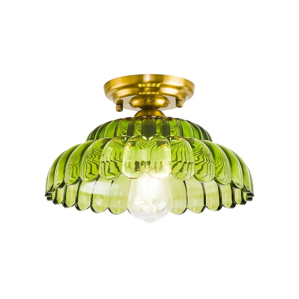 Plafonnier Nordique Verre Lotus Dôme pour Cuisine