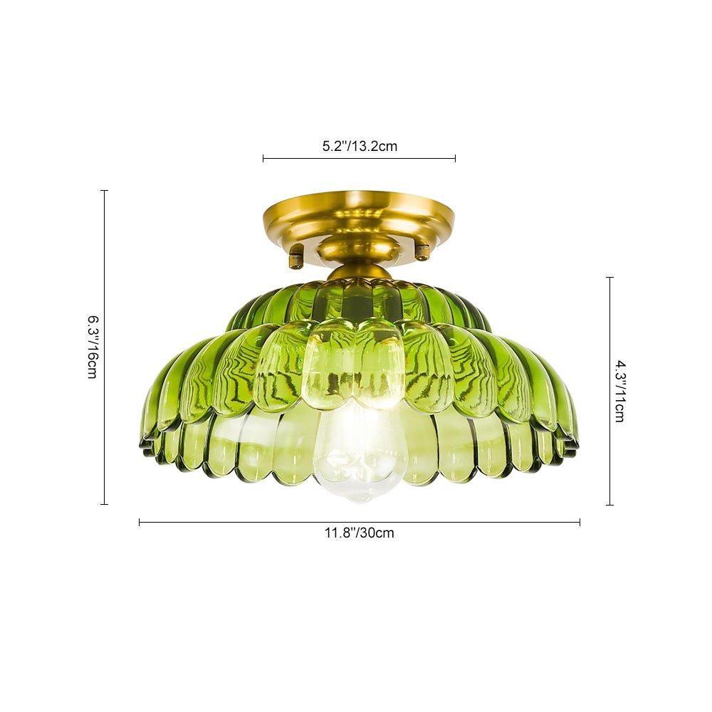 Plafonnier Nordique Verre Lotus Dôme pour Cuisine