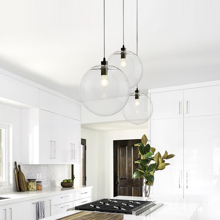 Lustre Cuisine Boule en Verre