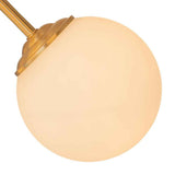Boule en verre opale et tige en laiton, détail de lustre Sputnik
