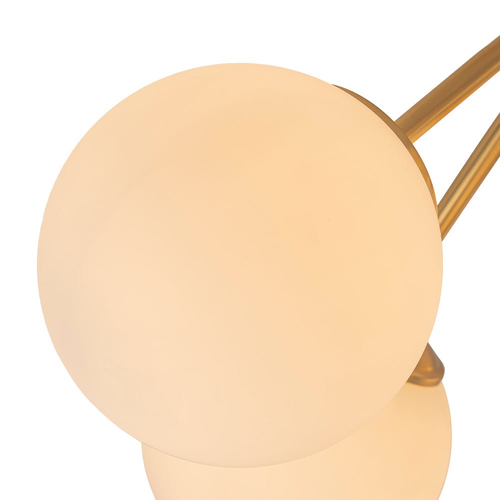 Lustre Boule Verre Opale Sputnik Semi-Encastré pour Salon