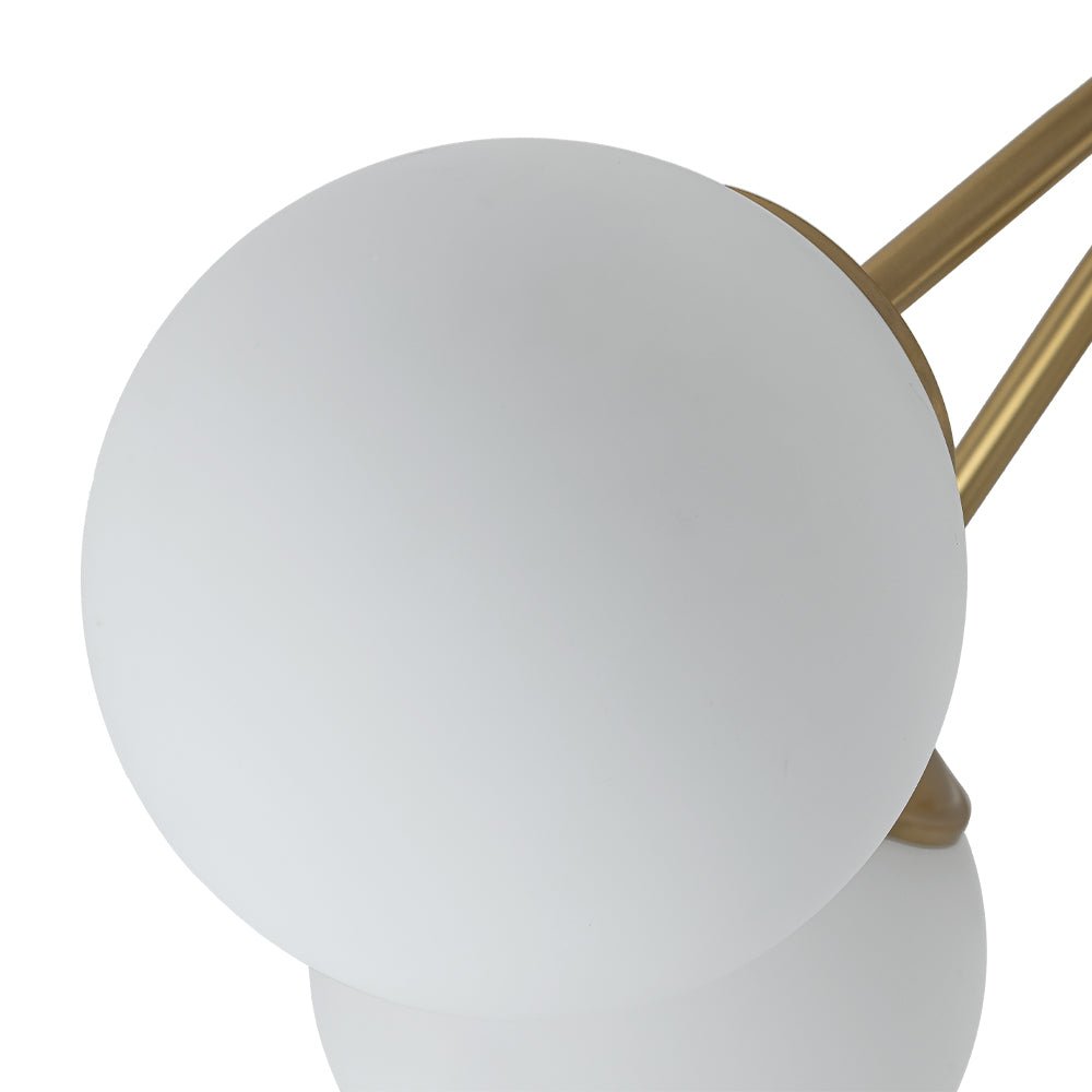 Lustre Boule Verre Opale Sputnik Semi-Encastré pour Salon