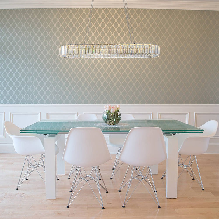 Lustre Salon Ovale en Cristal