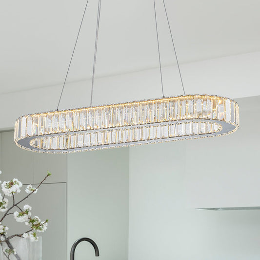 Lustre Salon Ovale en Cristal