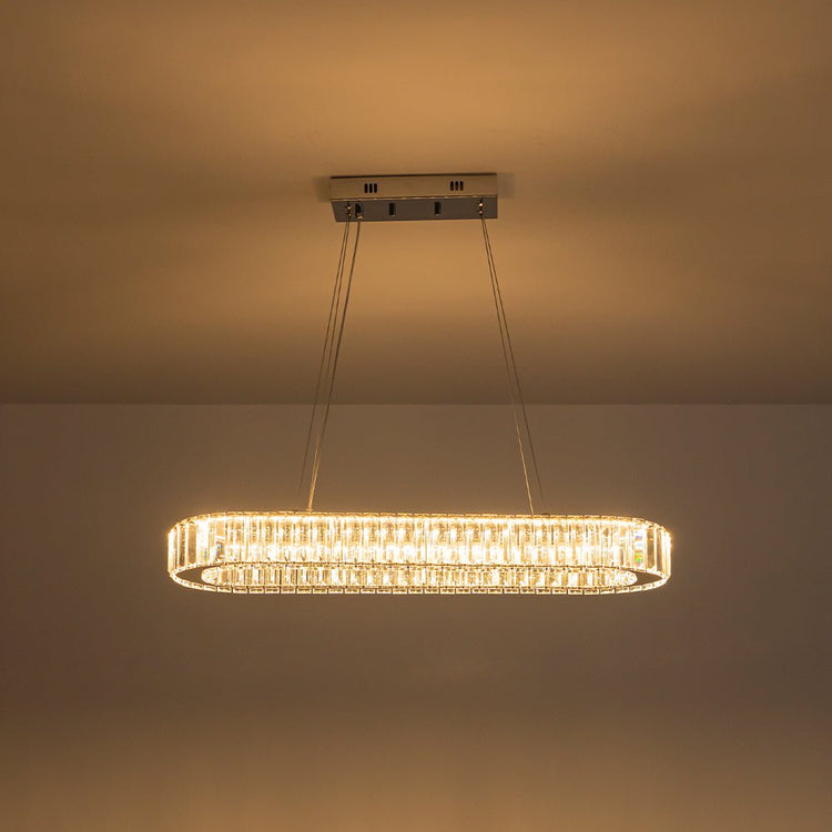 Lustre Salon Ovale en Cristal