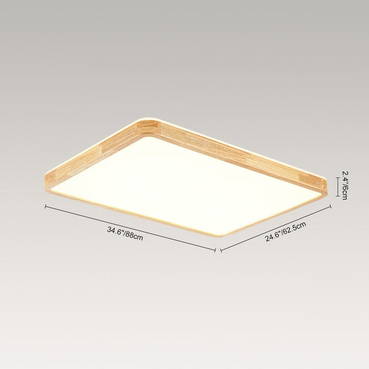 Plafonnier Cuisine Rectangulaire en Bois 88 cm