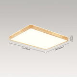 Plafonnier Cuisine Rectangulaire en Bois 88 cm