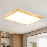 Plafonnier Cuisine Rectangulaire en Bois 88 cm