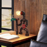 Lampe à Poser Salon en Métal Rouge