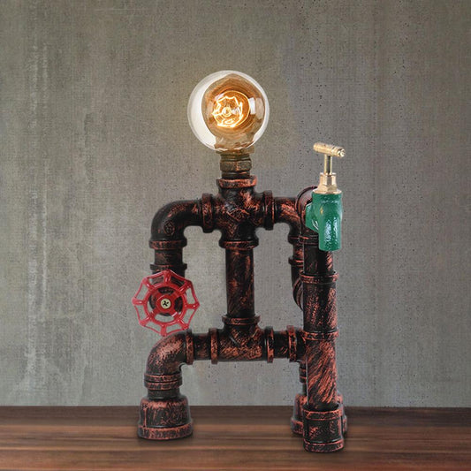 Lampe à Poser Salon en Métal Rouge