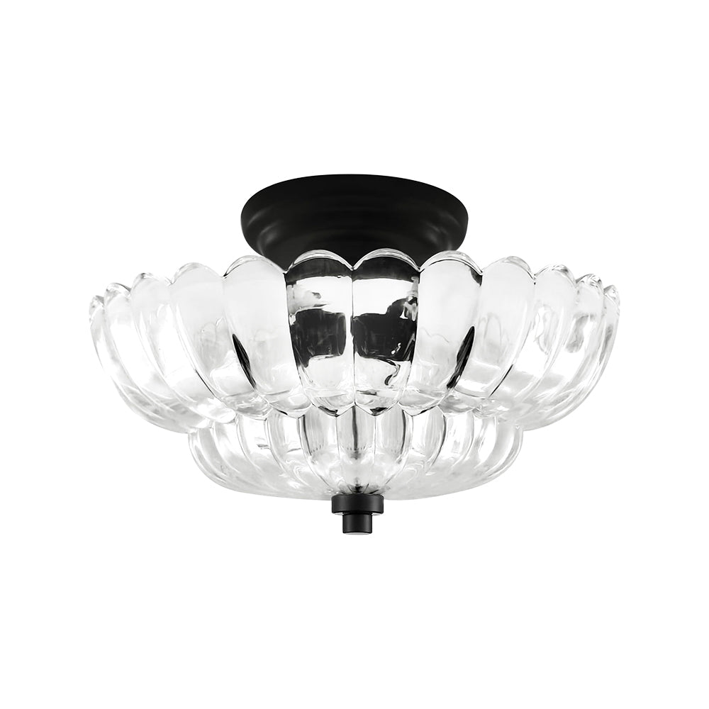 Plafonnier Verre Festonné Semi-Encastré pour Cuisine