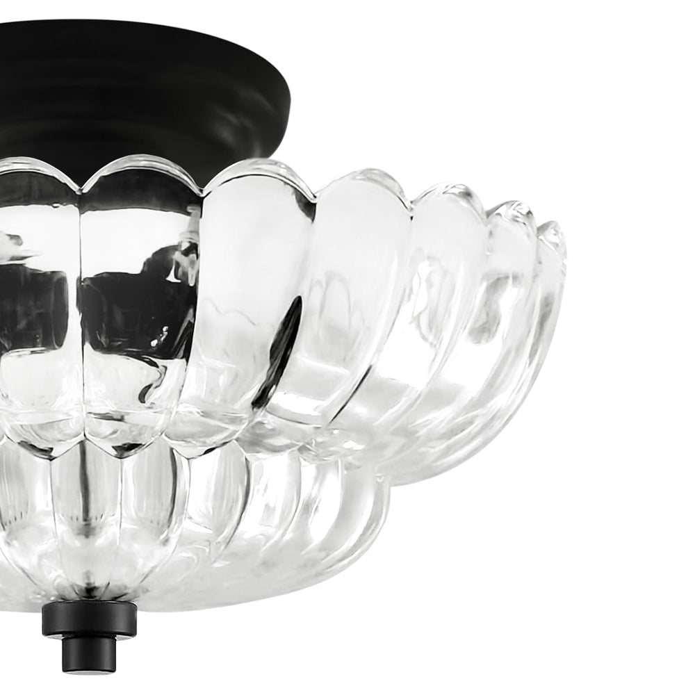 Plafonnier Verre Festonné Semi-Encastré pour Cuisine