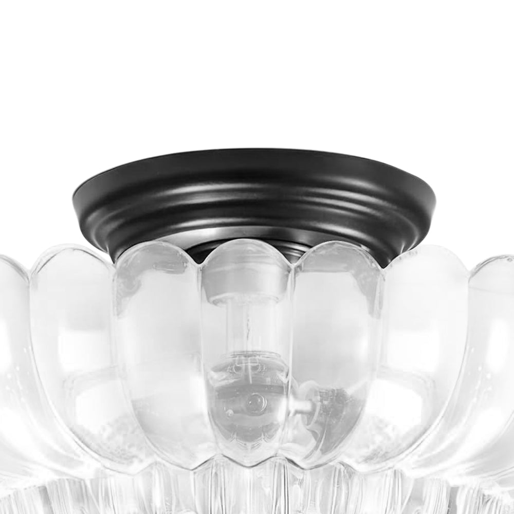 Plafonnier Verre Festonné Semi-Encastré pour Cuisine