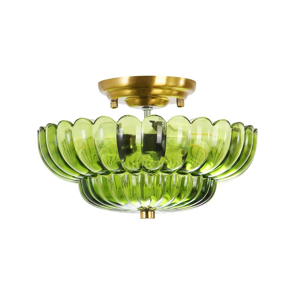 Plafonnier Verre Festonné Semi-Encastré pour Cuisine
