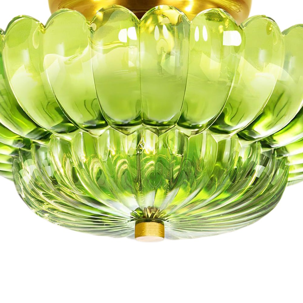Plafonnier Verre Festonné Semi-Encastré pour Cuisine
