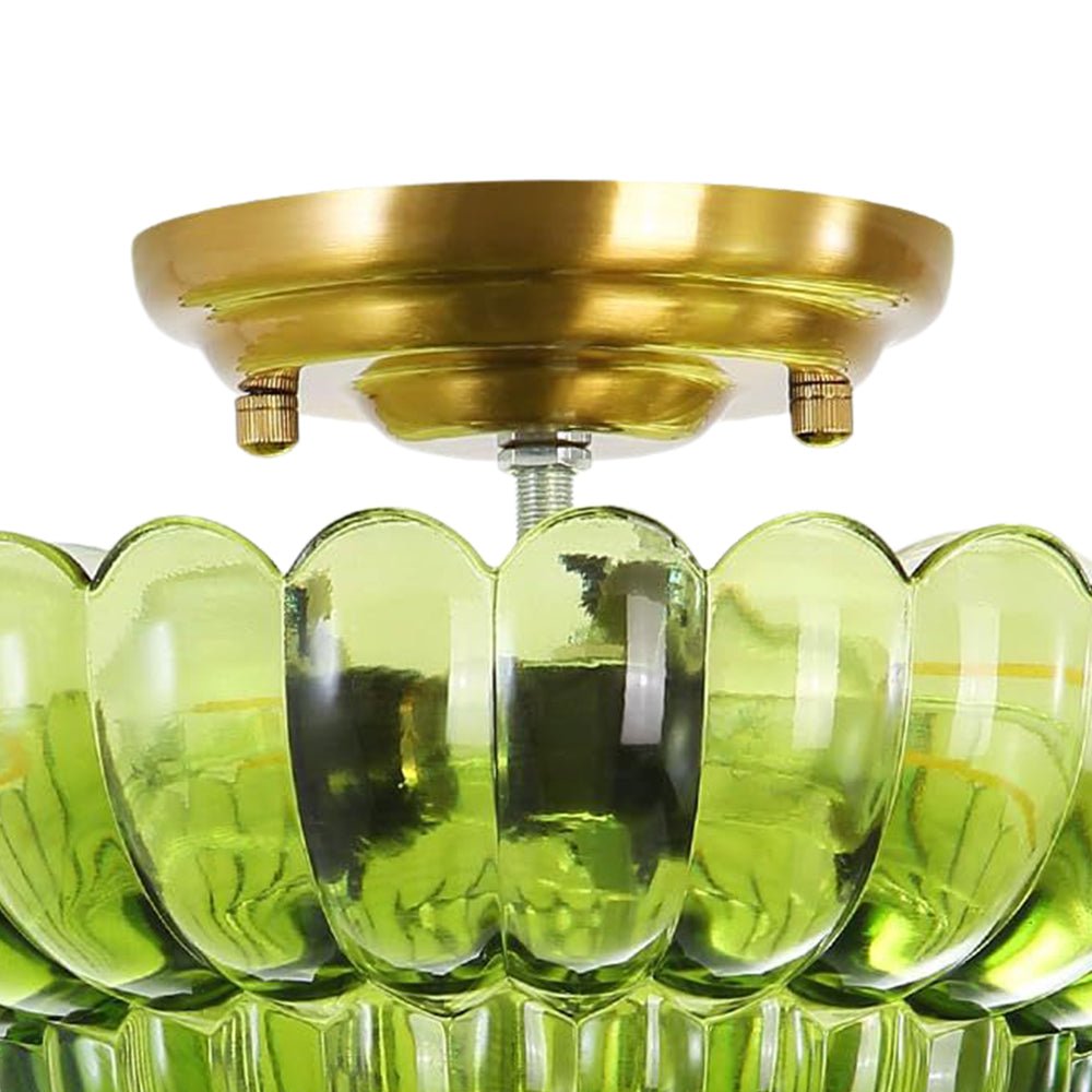 Plafonnier Verre Festonné Semi-Encastré pour Cuisine