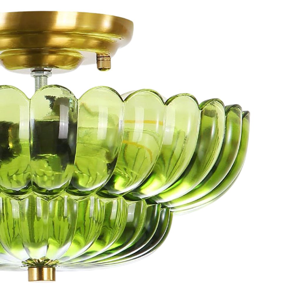 Plafonnier Verre Festonné Semi-Encastré pour Cuisine