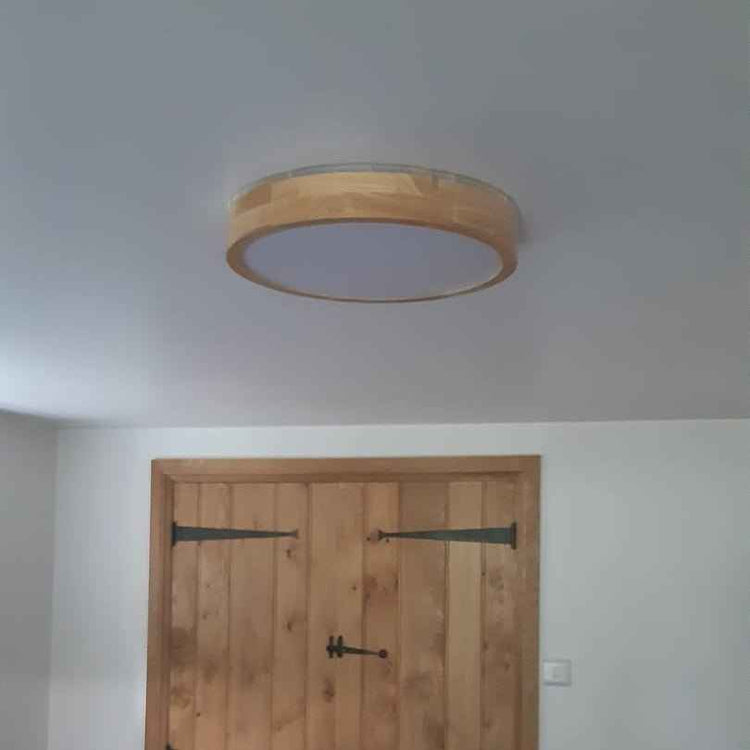 Plafonnier LED Bois Dimmable Scandinave pour Cuisine