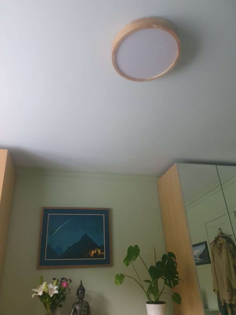Plafonnier LED Bois Dimmable Scandinave pour Cuisine
