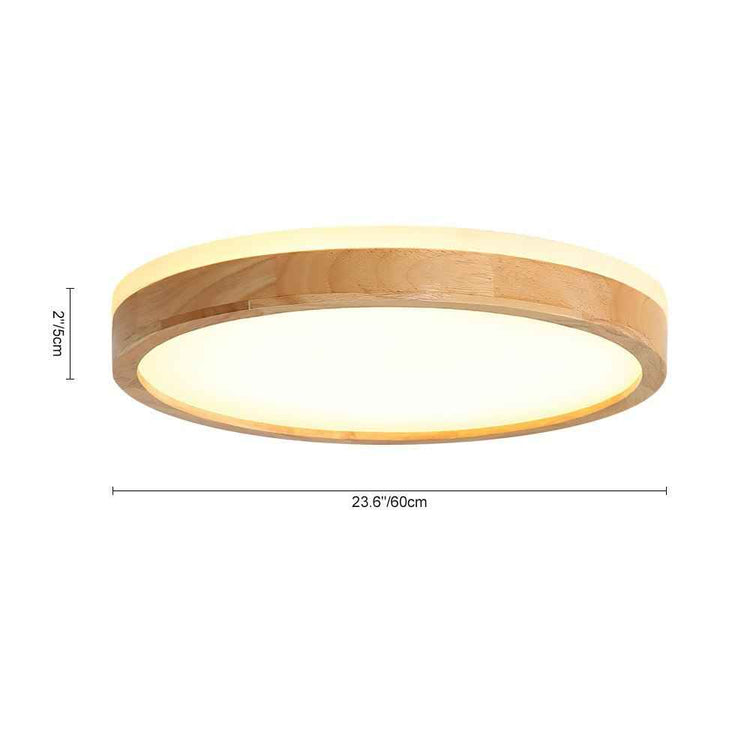 Plafonnier LED Bois Dimmable Scandinave pour Cuisine