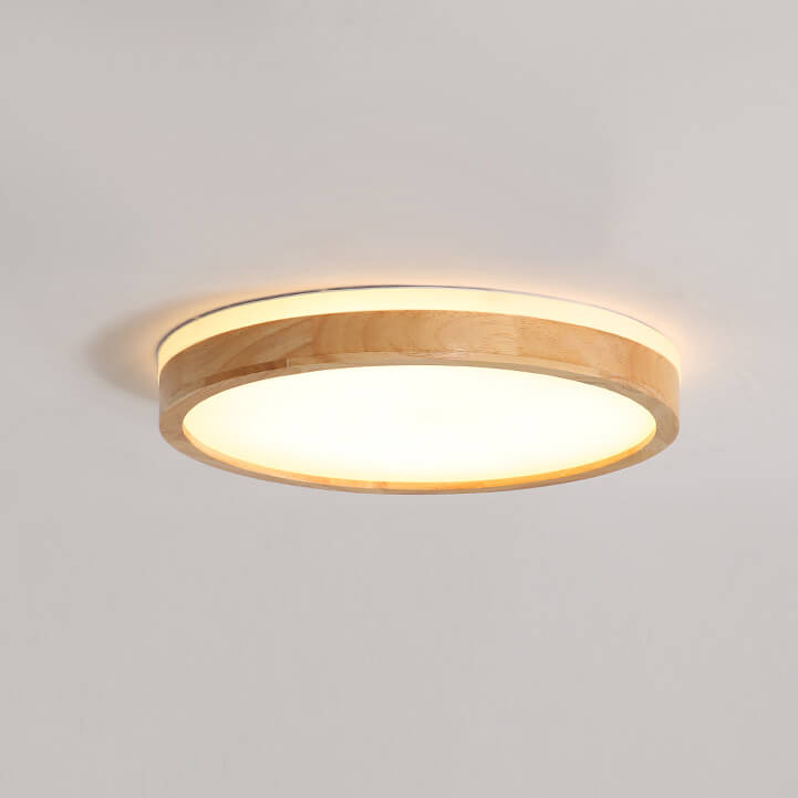 Plafonnier LED Bois Dimmable Scandinave pour Cuisine