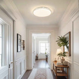 Plafonnier rond en verre opalin blanc, bord décoratif ajouré doré, effet scintillant