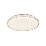 Plafonnier rond en verre cristal avec bord décoratif et diffuseur lumineux blanc