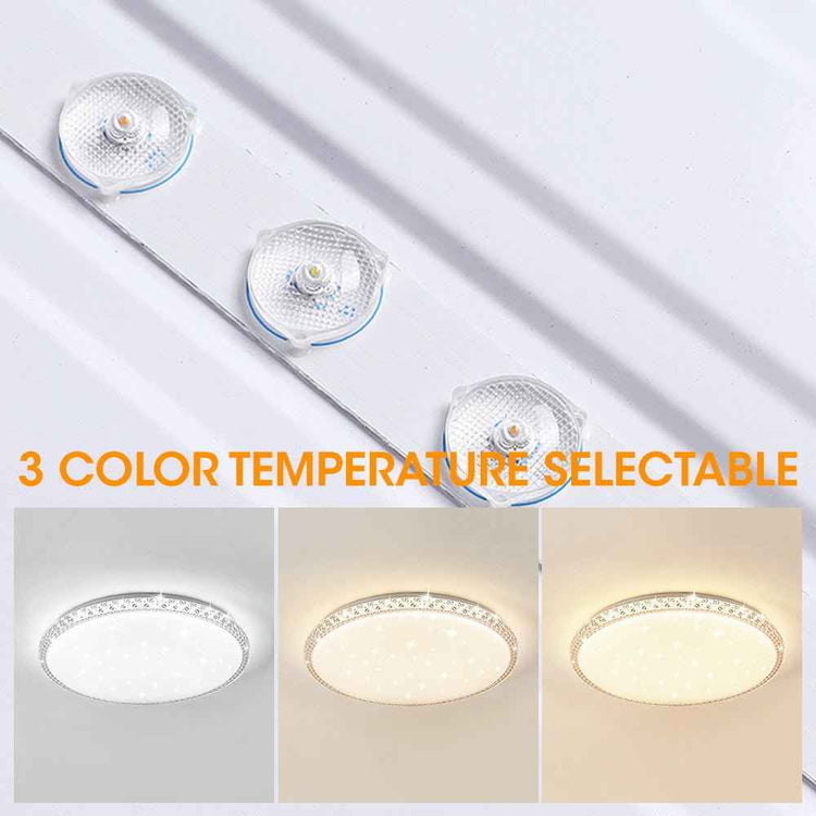 Plafonnier linéaire avec 4 modules LED ronds et 3 températures de couleur