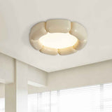 Plafonnier LED en céramique, finition blanche, anneau de modules arrondis