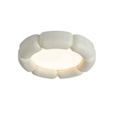 Plafonnier LED en céramique, finition blanche, anneau de formes arrondies