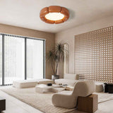 Plafonnier LED en céramique, finition orange, anneau de modules arrondis