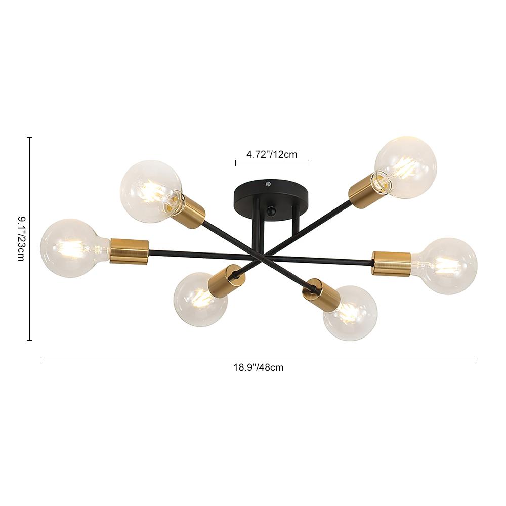 Plafonnier Six-Luminaire Sputnik Semi-Encastré pour Cuisine