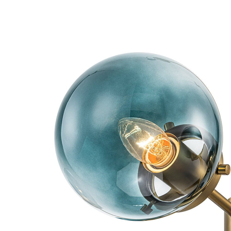 Lustre Salon Boule en Verre Bleu 78 cm