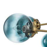 Lustre Salon Boule en Verre Bleu 78 cm