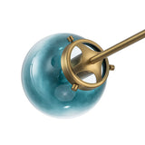 Lustre Salon Boule en Verre Bleu 78 cm