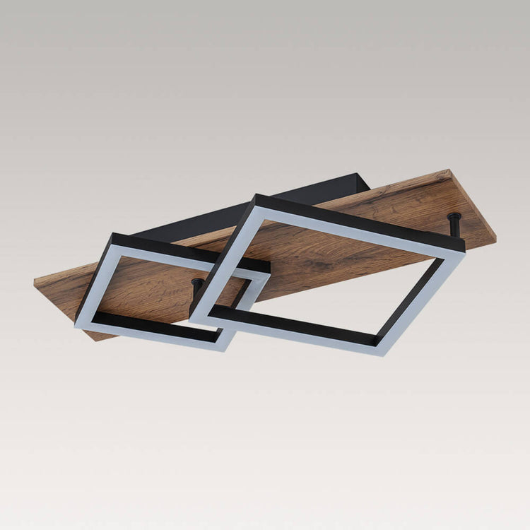 Plafonnier Couloir Carré en Bois