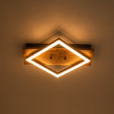 Plafonnier Couloir Carré en Bois