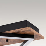 Plafonnier Couloir Carré en Bois
