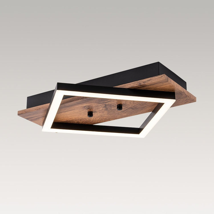 Plafonnier Couloir Carré en Bois