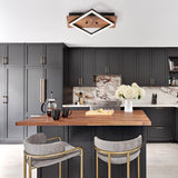 Plafonnier Couloir Carré en Bois