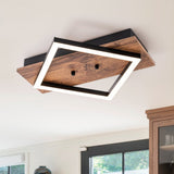 Plafonnier Couloir Carré en Bois