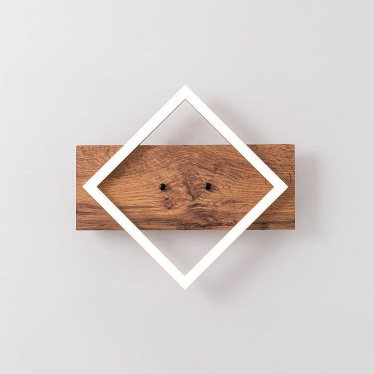 Plafonnier Couloir Carré en Bois
