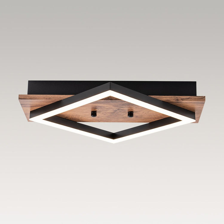 Plafonnier Couloir Carré en Bois