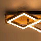Plafonnier Couloir Carré en Bois