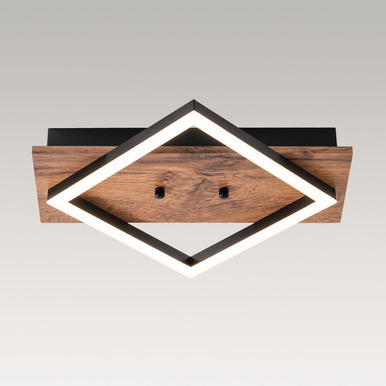 Plafonnier Couloir Carré en Bois