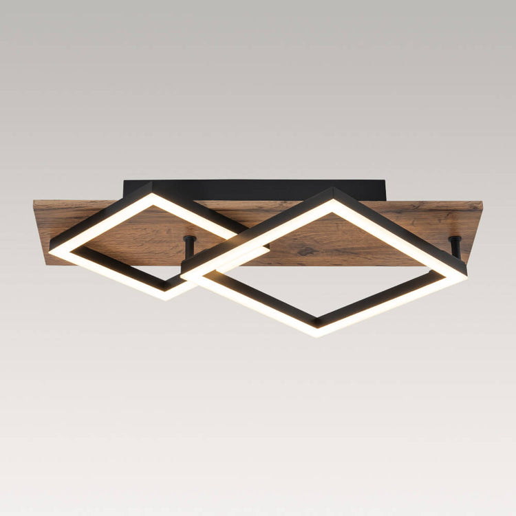 Plafonnier Couloir Carré en Bois