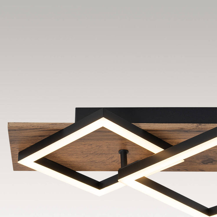 Plafonnier Couloir Carré en Bois