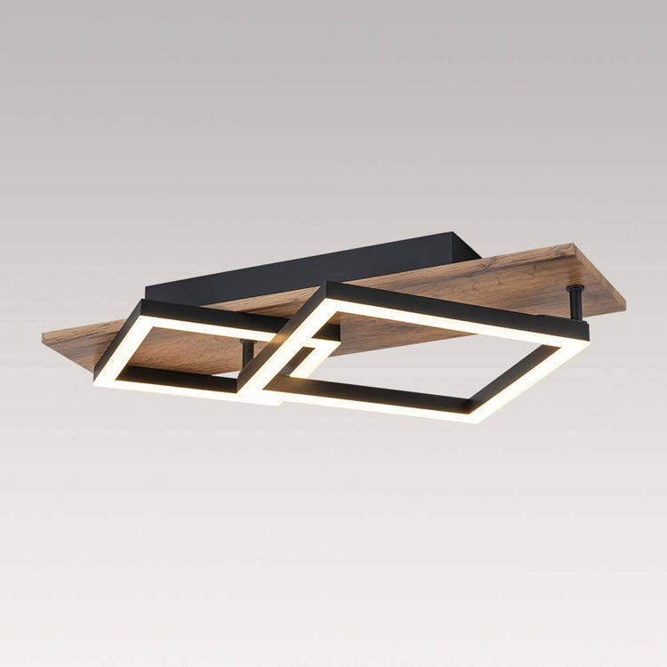 Plafonnier Couloir Carré en Bois