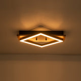 Plafonnier Couloir Carré en Bois