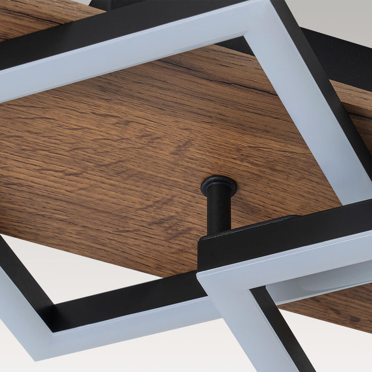 Plafonnier Couloir Carré en Bois